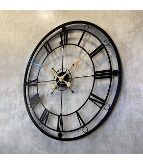ساعت دیواری فلزی طرح دایره رومی
