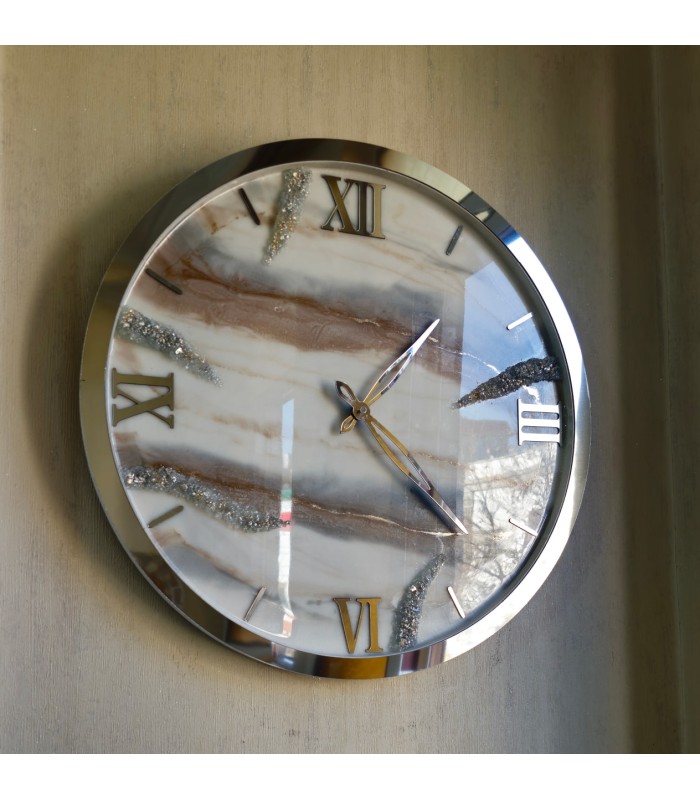 ساعت رزینی طرح مرمر مدل کالیس