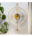 ساعت دیواری فلزی طلایی