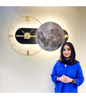 ساعت دیواری چراغ دار طرح ماه