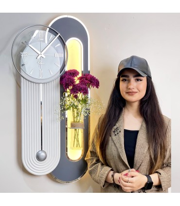 ساعت و تابلو دیواری گلدان دار مدل گیلدا
