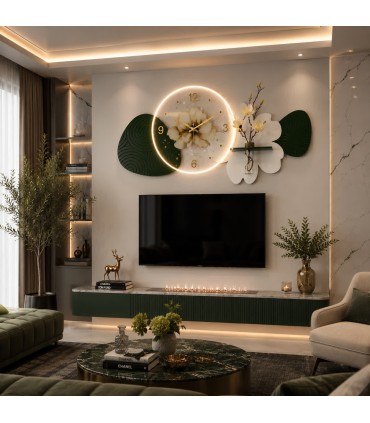 ساعت دیواری بالای تلویزیون