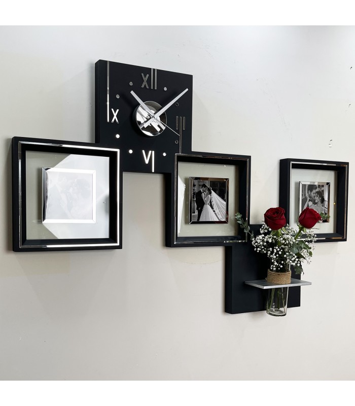 ساعت دیواری و گلدان طرح آوای زندگی