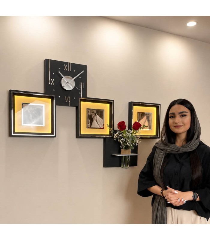 ساعت دیواری قاب عکس دار طرح آوای زندگی