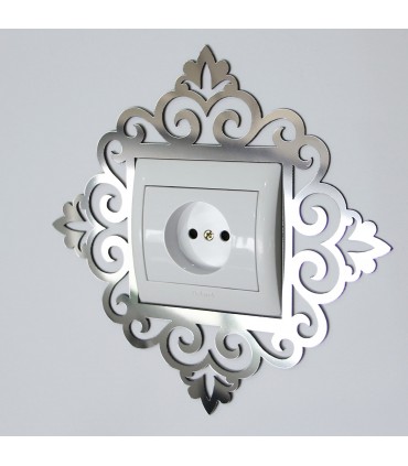 آینه دور کلید و پریز طرح فلور (تکی)