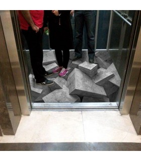 کفپوش سه بعدی آسانسور طرح تخته سنگ