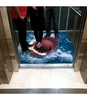 کفپوش سه بعدی آسانسور طرح کوسه عصبانی