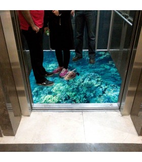 کفپوش سه بعدی آسانسور طرح لاکپشت دریایی