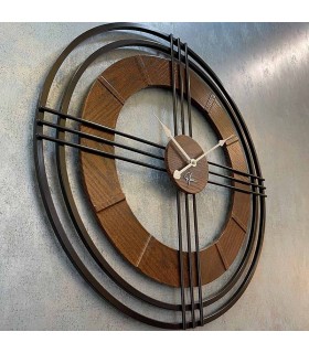 ساعت دیواری چوبی فلزی